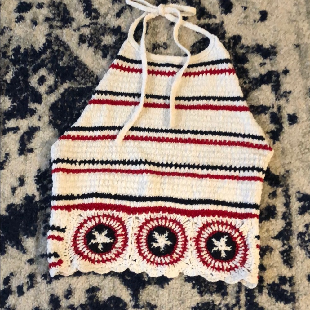 HOLLISTER American flag knit crop top